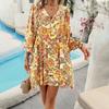 Di Yun Women's Casual Vacation Rayon Print Long Sleeve Dress - 2024 Spring/Summer Collection