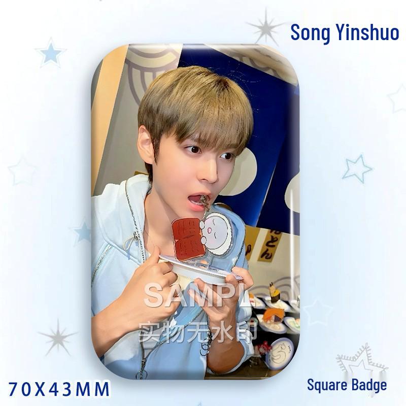Stone Song Bajiji Laser Square Badge: Star Idol Brooch Pendant