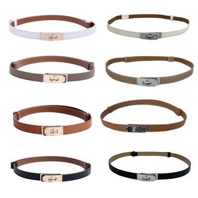 Fashionable Metal Adjustable Buckle Slim Belt for Women Perfect for Casual and Business Outfits