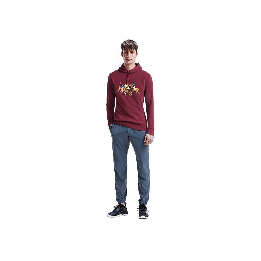 Polo Ralph Lauren Ss22 Logo Print Embroidered Hooded Long Sleeve Sweatshirt Men Sweatshirt Burgundy 710823853-004
