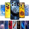 For Tecno Pova 6 Neo Pro Phone Case Flowers Shockproof Black Silicone Soft Back Cover For Tecno Pova 5 Pro Neo 3 Case Neo3 Coque