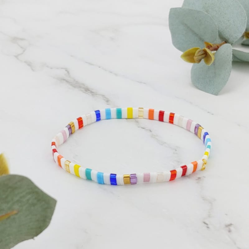 LALA TILA Glass Bead Bracelet - Red