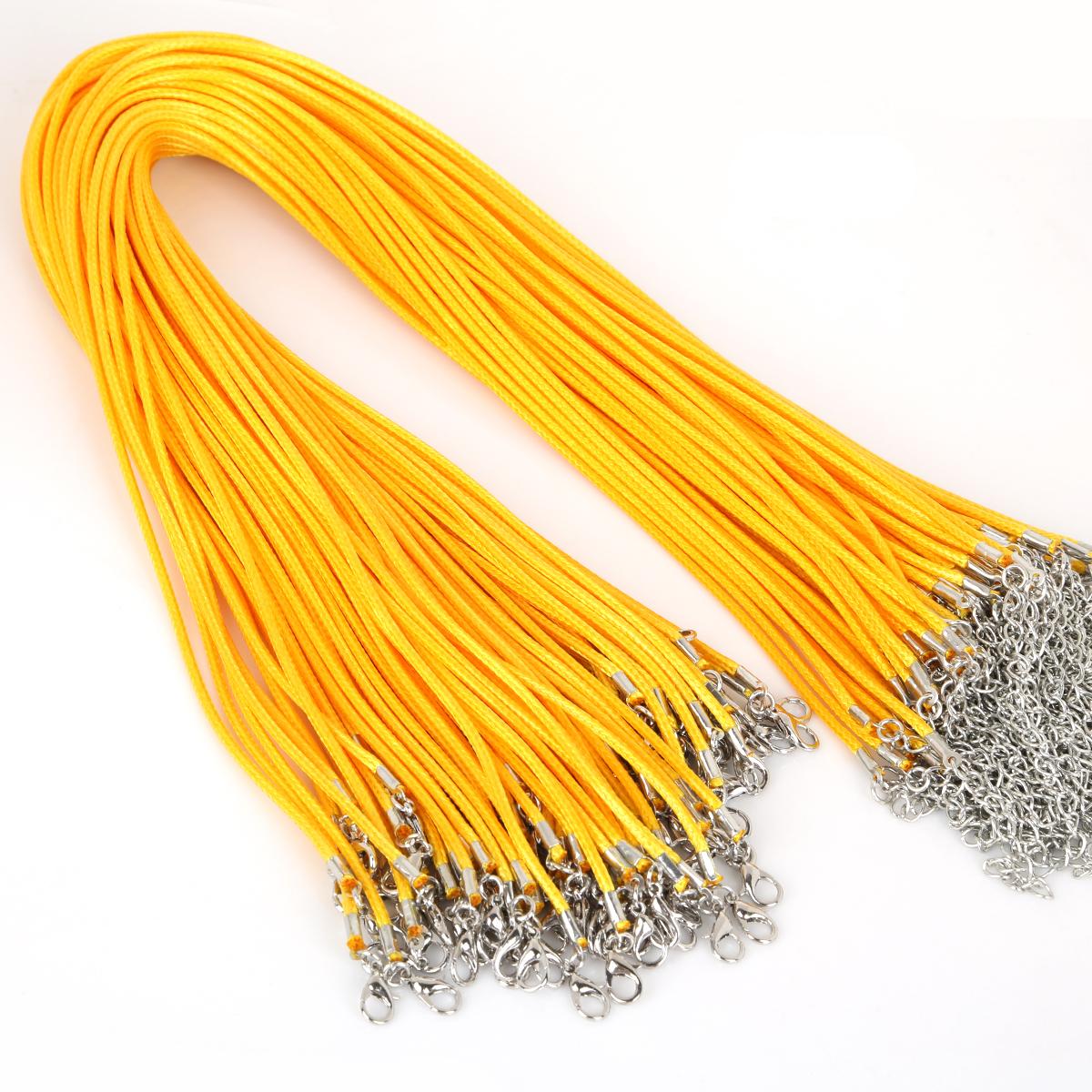 

Кожаный шнур из искусственной кожи, веревка-омар для ожерелья и подвески «сделай сам», подвески ручной работы, фурнитура 2mm x 45cm 10pcs жёлтый