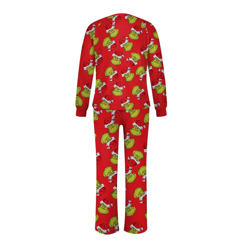 Christmas Prints Family Matching Long Sleeve Tops+Pants Set Family Matching Sets