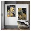 Nordic Pflanzen Poster und Druck Abstrakte Wand Kunst Wand Bilder für Wohnzimmer Moderne Dekor Schwarz Golden Leaf Leinwand Malerei