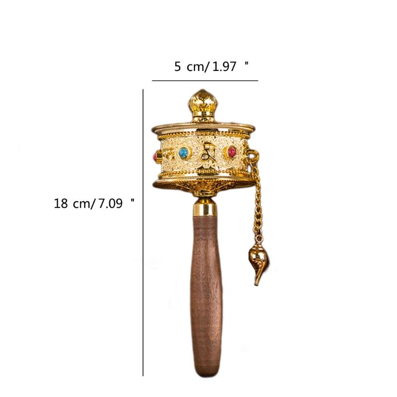 Tibetan Prayer Wheel, Handheld Prayer Wheel Tibetan Buddhisms Six Word Mantras Hand Cranking Buddhist Prayer Wheel