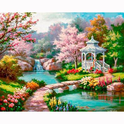Mosaico de diamantes Decoración del hogar Bordado de diamantes Pintura de diamantes Kit de punto de cruz Imagen de paisaje