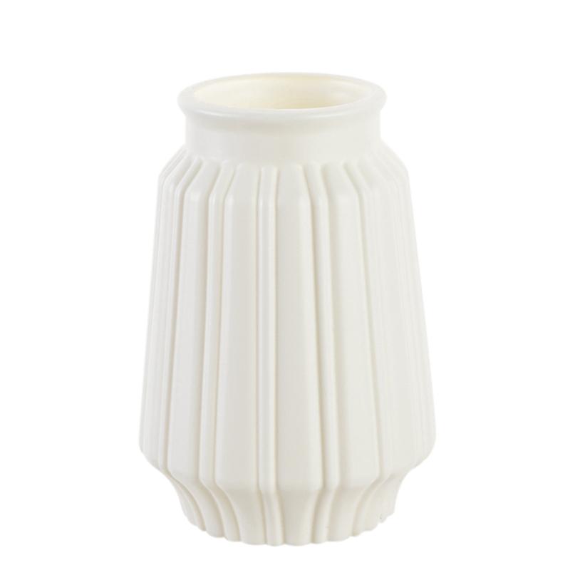 Plastic Vase Home for Decoration White Imitation Ceramic Flower Pot Plants Basket Nordic Wedding Decorative Dining Table Bedroom