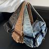 Women's crossbody denim bag large capacity casual vintage shoulder bag solid color messenger bag