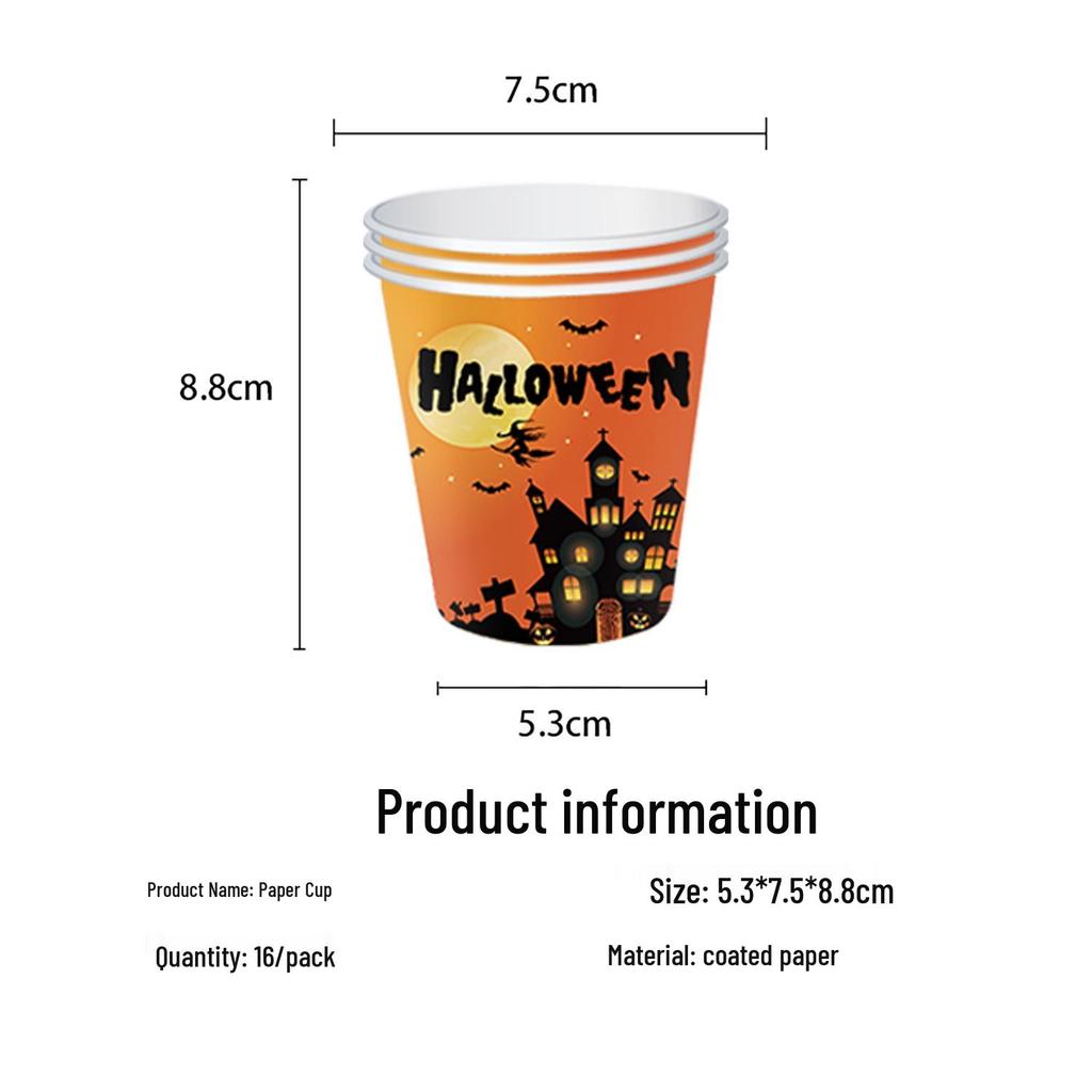 Halloween Party Tableware Set: Plates, Banner, Balloons & Tablecloth