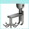 Aluminum Alloy Wall Mount Pot Spoon Holder With Rotating Hooks For Kitchen Storage