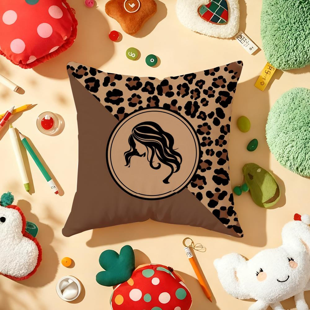 Fashion Leopard Print Cushion Cover Soft Short Plush DoubleSided Printing Home Decor Machine Washable Pillow Case Gift 30x30cm