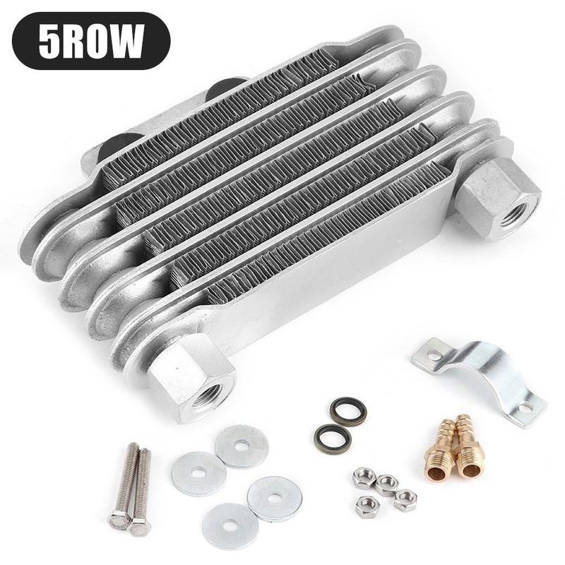 Uniwersalny Chłodnica Oleju 5 Rzędowa 65ml Trwała Oryginalna Chłodnica Oleju Aluminiowa Radiator Silnika Motocykla dla 100-250CC Motocykli Terenowych