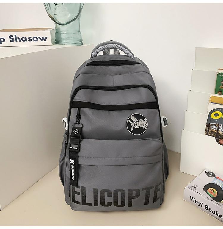 

Backpack Contrast Color Large Capacity Campus Backpack School Bag Children s Ridge Care Leisure Backpack Fashion сірий колір