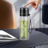 One-Key Open Double Wall Borosilicate Glass Tea Tumbler