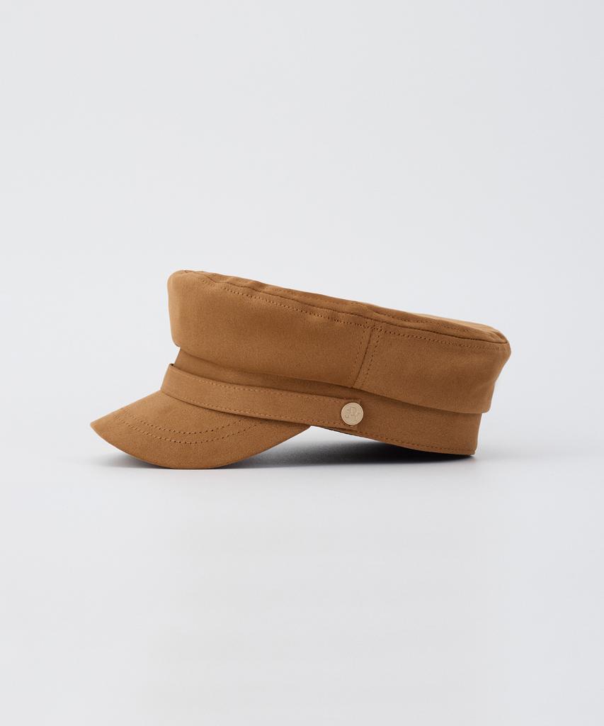 SALON DE YOHN Suede Button Hat_ Camel