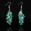 Natural Chips Stones Dangle Earrings For Women Reiki Long Dangle Hook Eardrop Gift For Her Valentine With Pouch