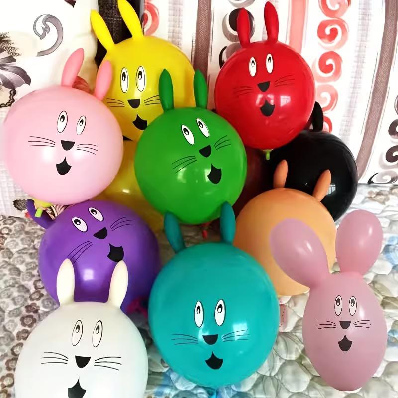 10pcs Cute Bunny Head Balloons Perfect for Easter Celebrations and Festive Decorations with Long Ears Design, Birthday Balloons, Easter Room Decor