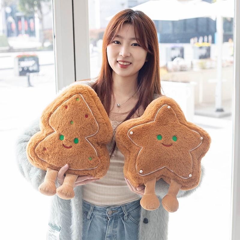 Gingerbread Star Tree Pillow Girl's Bedside Pillow Office Nap Pillow Girl Living Room Sofa Cute Cushion