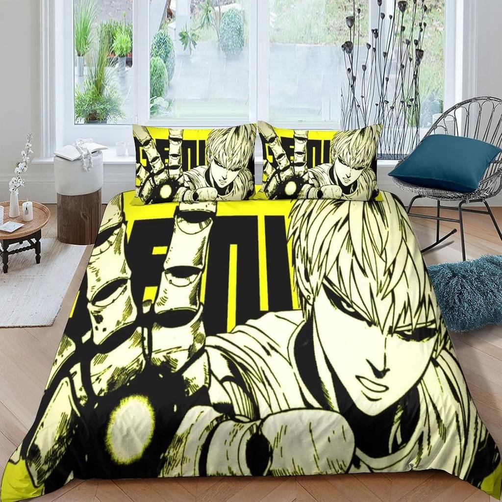 ONE PUNCH-MAN Saitama Duvet Cover Pillowcase Bedding Set Boy Girl Bedroom Decoration Children Gift Single Double Size