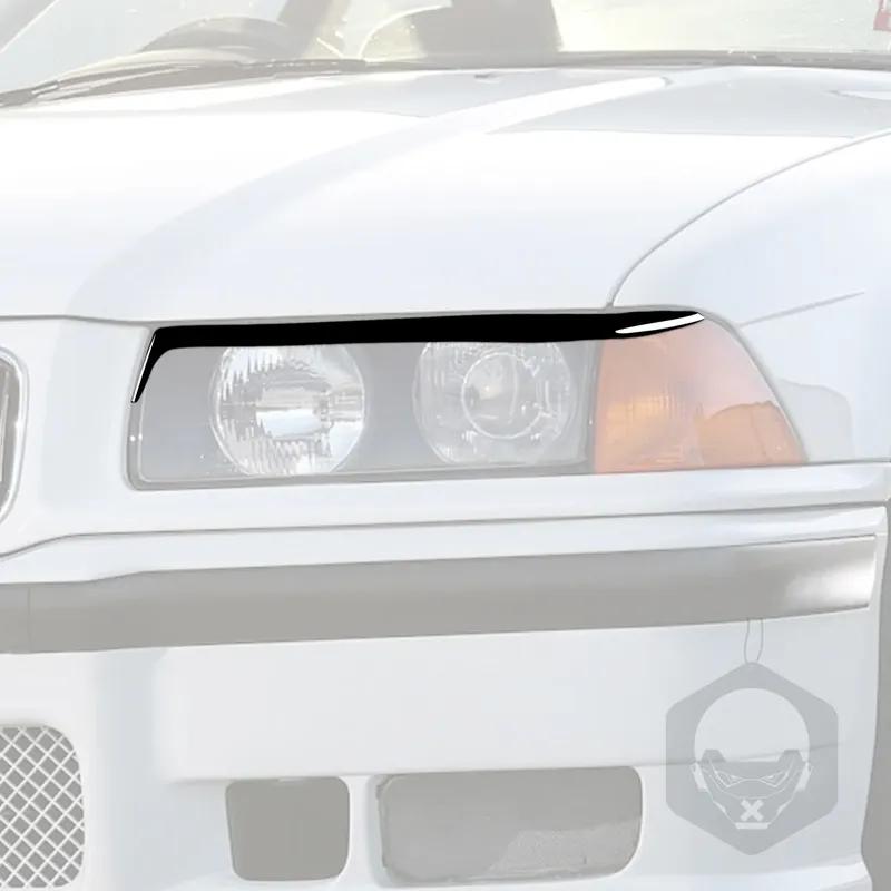 For BMW E36 1992 1993 1994 1995 1996 1997 1998 Accessories Car Black Plastic Lamp Eyebrow Trim Sticker Decoration