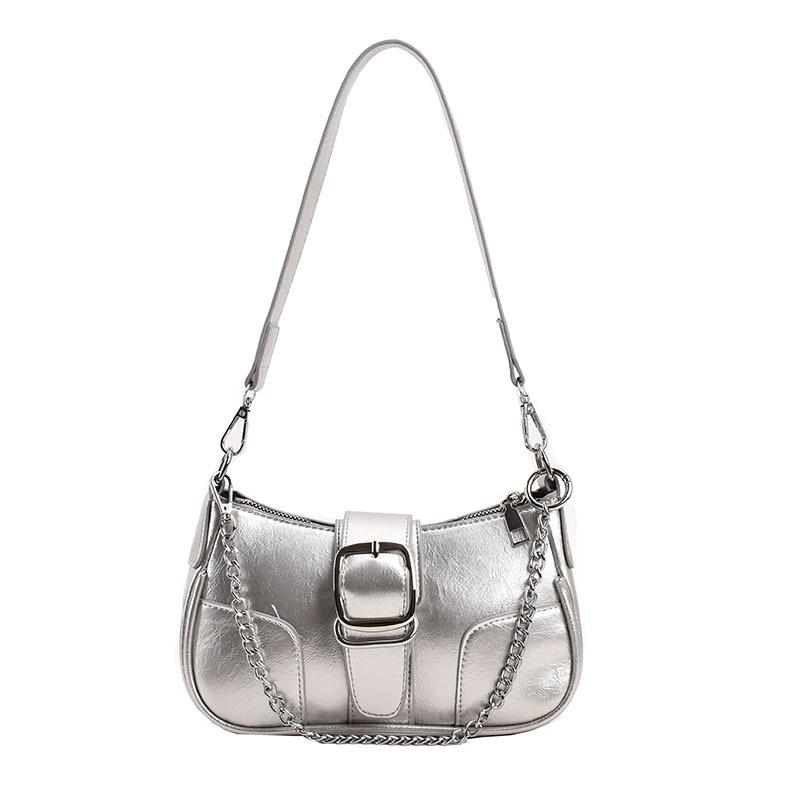 Korean Style Trendy Single Shoulder Underarm Bag with High-end Texture Chain Crossbody Bag, Versatile