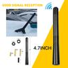 47inches Car Antenna Carbon Fiber Radio FM Antena Black Kit Universal Screw