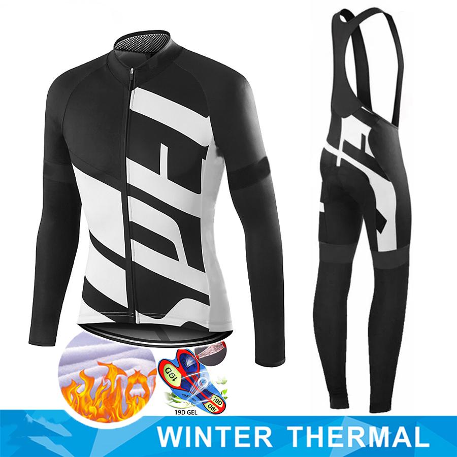 Winter Thermal Fleece Men Cycling Jersey Sets MTB Bicycle Clothes Wear Ropa Ciclismo Racing Bike Clothing Team Cycling Suit