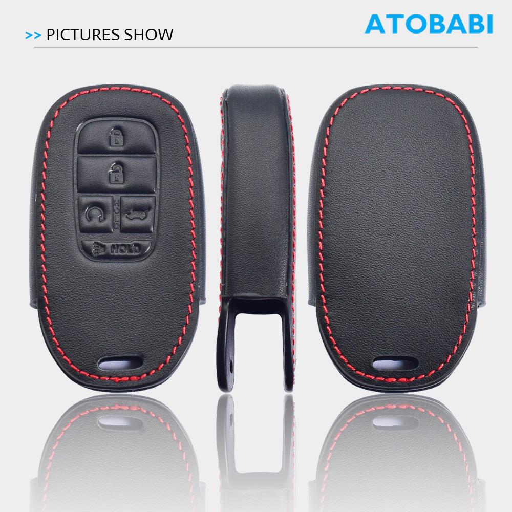 Leather Car Key Cover Bag For Honda Cr-V Crv Civic Accord Pilot Hr-V Pilot Sport Remote Fobs Shell Case Accessory