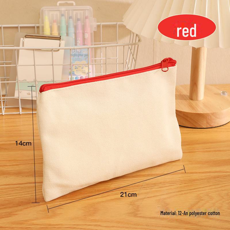 DIY Hand-Painted Zipper Pouch - Customizable Logo Cosmetic & Pen Storage Bag