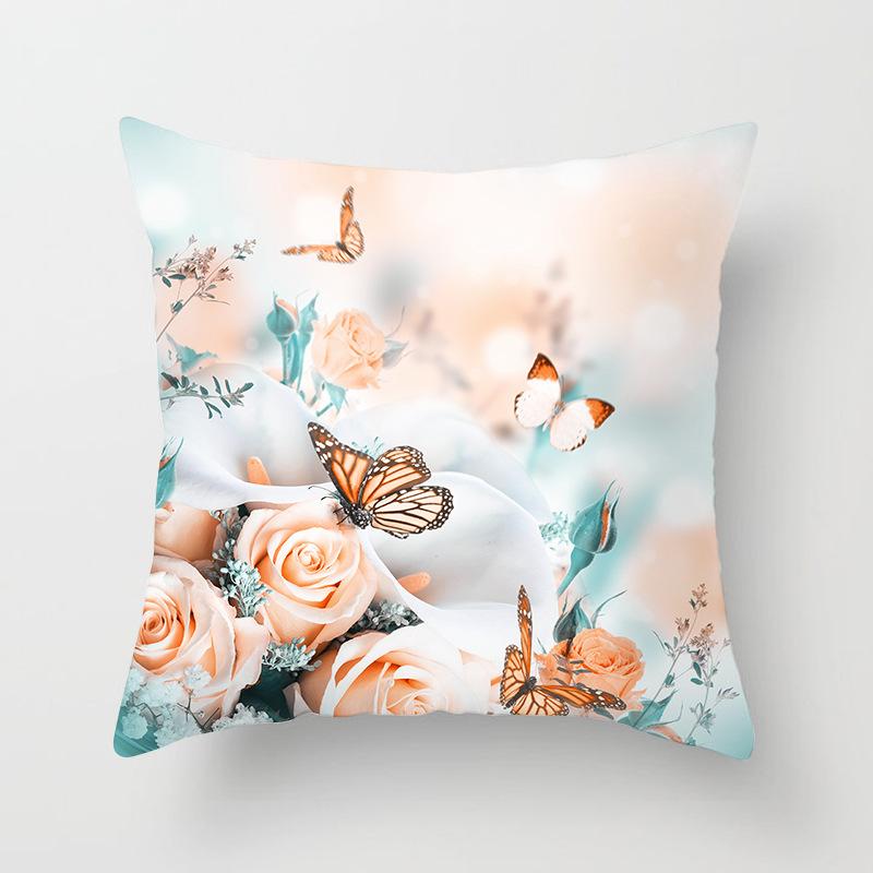 New Butterfly Flower Series Pillowcase Home Sofa Decoration Pillow Cushion Cover Wedding