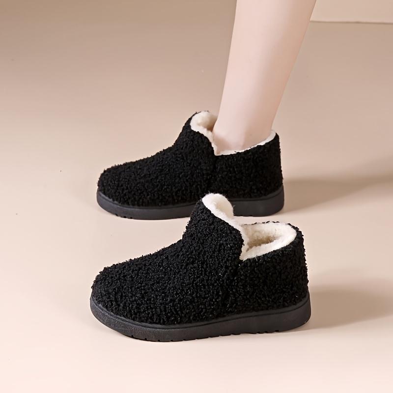 Women's Slip-On Winter Boots Thick Insulated Cold Weather Shoes with Non-Slip Rubber Sole Cozy Indoor/Outdoor House Shoes