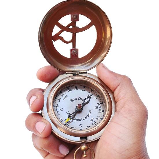 Brass Sundial  Push Open  Steampunk Accessory Unique Gift for Men Beautiful Handmade  Sundial Clock  Sun Clock Steampunk Clock for Him  Decor