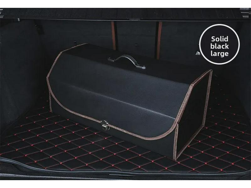 Foldable Leather Car Trunk Storage Box with Detachable Compartments
