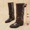 Fashion Trouser Leaf Boots Women's 2025 Autumn New Retro Fashion Versatile Skinny No Knee Plus Size Thin Boots