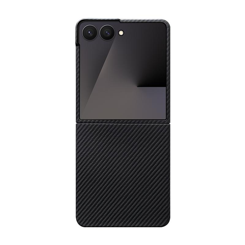 

High-end Real Aramid Kevlar Carbon Fiber Business Case For Samsung Galaxy Z Flip 7 Magnetic Charging Metal Holder Protect Cover Galaxy Z Flip7