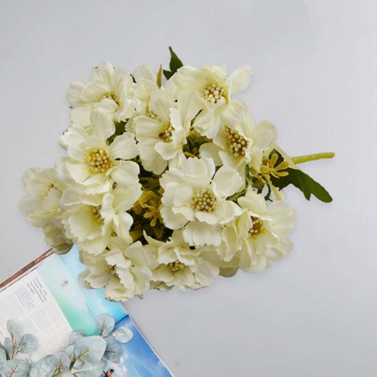 Fake Flower Useful Anti-fade Clear Texture Simulation Flower DIY Bridal Bouquet 6 Forks Artificial Cherry Blossom Artificial Flower