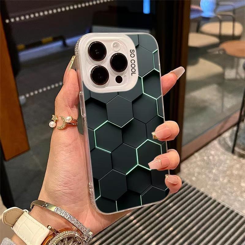 Honeycomb Square Case for Apple 16Promax, iPhone 17Pro, 15Pro, 14