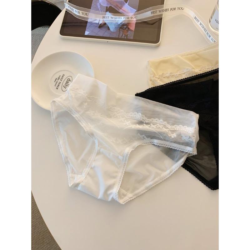 Ladies Summer Light Luxury Sexy Lace Careful Machine Waist Triangle Briefs