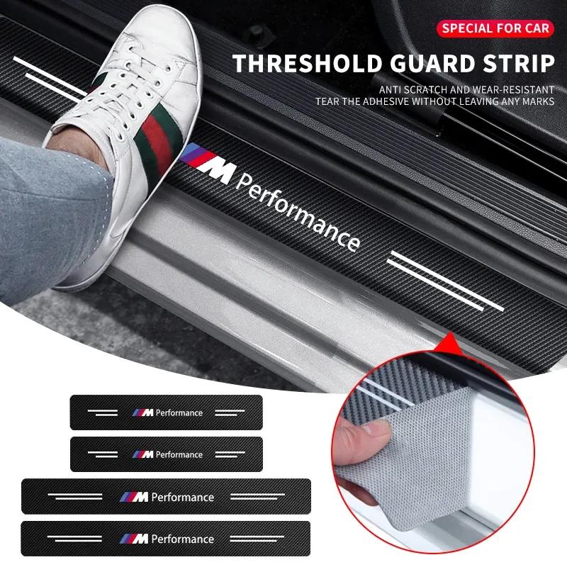 4Pcs/set Car Threshold Strip Door Sill Protectio Sticker For BMW M E46 E90 E60 F30 F10 E39 E36 F20 G30 G20 E87 E92 E91 E30