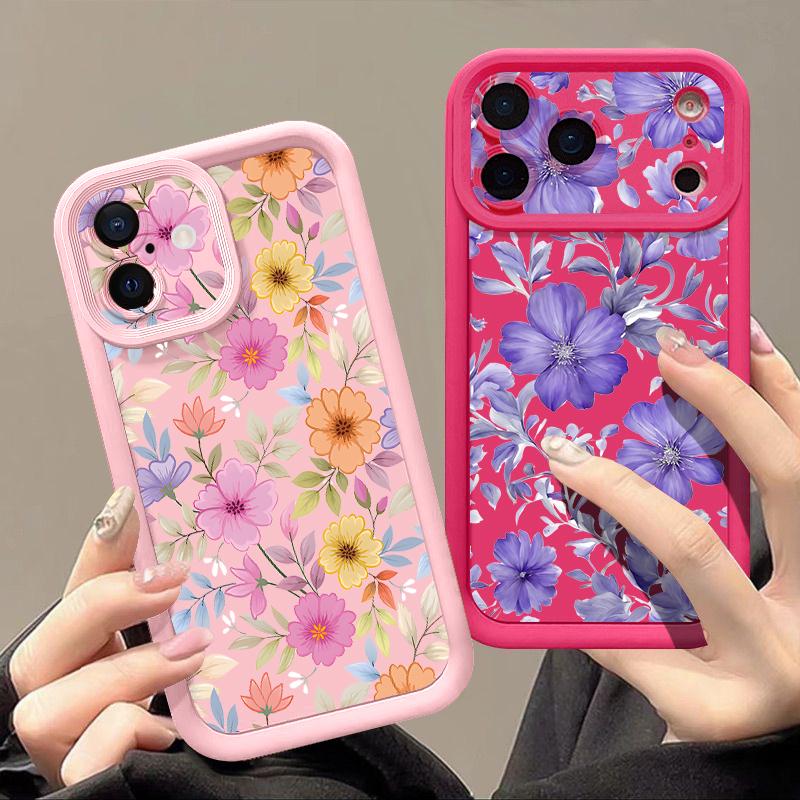 White Flower Pattern Case For iPhone 17 Pro Max Shockproof Soft Silicone Bumper Cover For iPhone 16 15 Pro Max 14 13 11 16E 17E