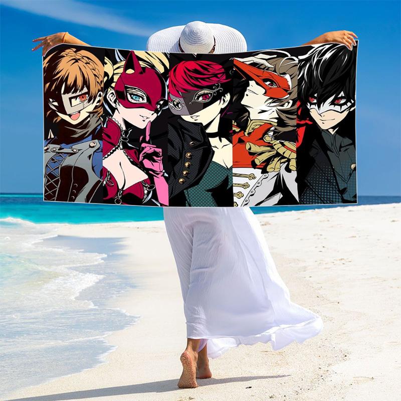 Persona 5 Print Beach Towel, Large Soft Quick Dry Towel for Beach Camping Swimming