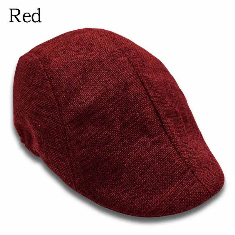 Men Berets Cap British Autumn Summer Linen Hats Flat Caps Classic Vintage Gatsby Cabbie Cap Chapeau Homme