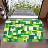 Rainbow Color Brick Block Design Doormat Non-woven Anti-slip Building Puzzle Rug Creative Indoor Outdoor Front Door Floor Mat