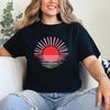 Sunset TShirt Retro Sunset Over Water Tee Birthday Gift For Tee Top