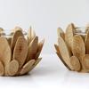 Durable Retro Wooden Petal Candle Holder Romantic Elegant Lotus Shape Candlestick Unique Creative Candle Stands Table Decoration