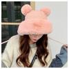 Winter Hat For Girls Faux Fur Pompom Knitted Hat For Outdoor