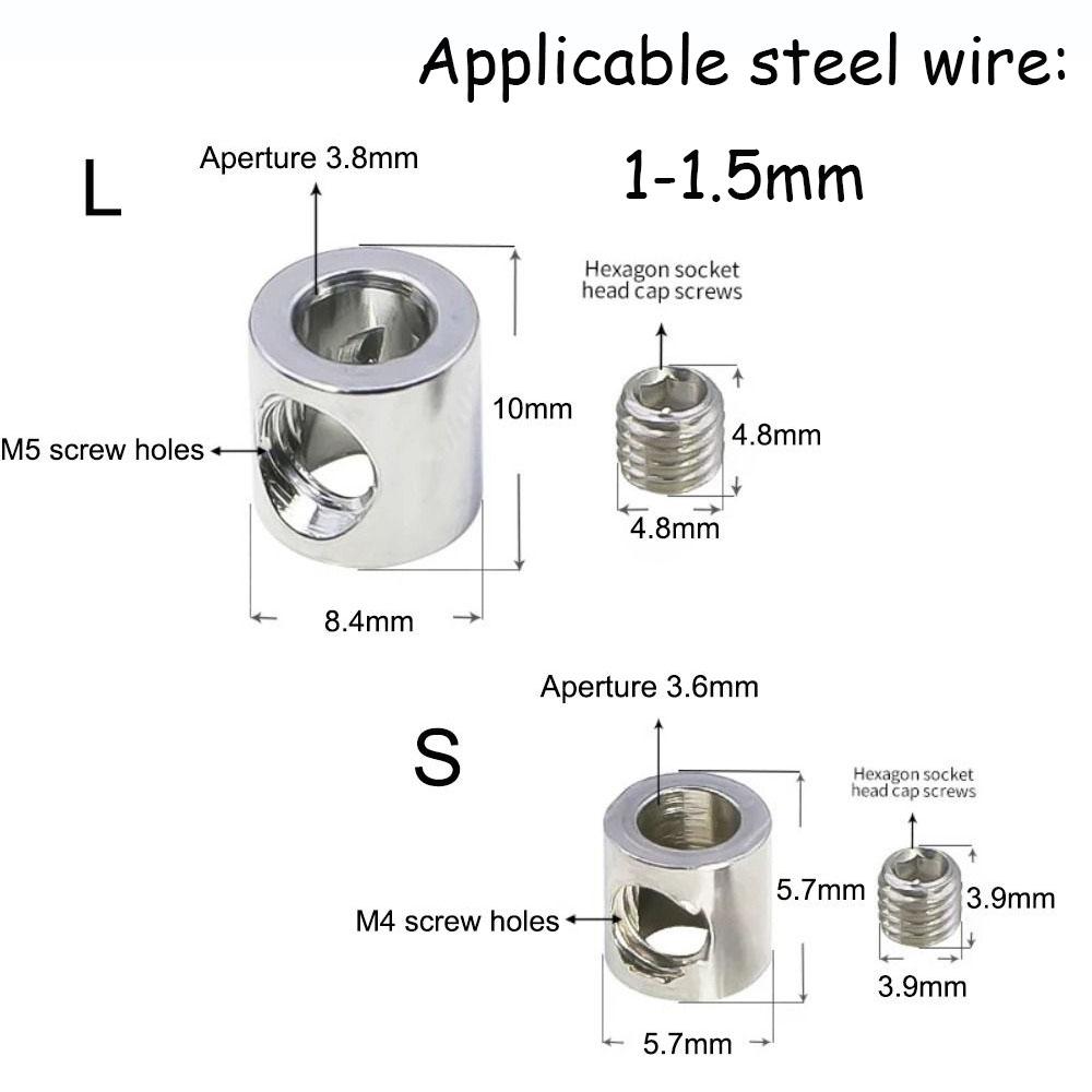 10pcs Steel Wire Rope Fixed Clip Adjustable Removable Screws Fixed Cable Clamp Copper Metal Hanging Suspension Clip Hardware