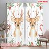 2pcs,2D Plane Printing Contemporary Curtains Cute Reindeer Candy Cane (3) Versatile Polyester Fabric (without Rod) Room Decor