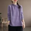 Retro Long-sleeved T-shirt for Women In Autumn and Winter New Style Clothes, Loose Tops, Embroidered Middle-aged Mother Base Shirt